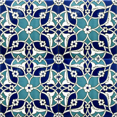 20x20 Çini Seramik Karo – Çiçek Desenli Çini Karo – CSK-033