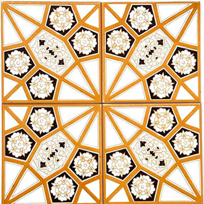 20x20 Çini Seramik Karo – Çiçek Desenli Çini – CSK-014