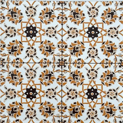20x20 Çini Seramik Karo – Sarı Kahverengi Seramik Karo – CSK-038