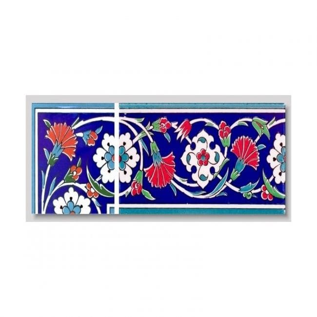10x10 Çini Kenar Bordür – Çiçek Desenli Bordür – BDR-017