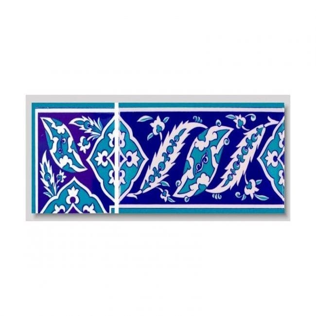 10x10 Çini Kenar Bordür – İznik Mavi Kenar Bordür – BDR-009