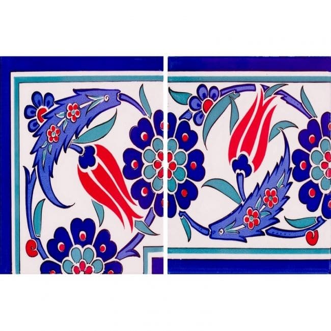20x20 Çini Kenar Bordür – İznik Kenar Suyu Bordür – BDR20-002