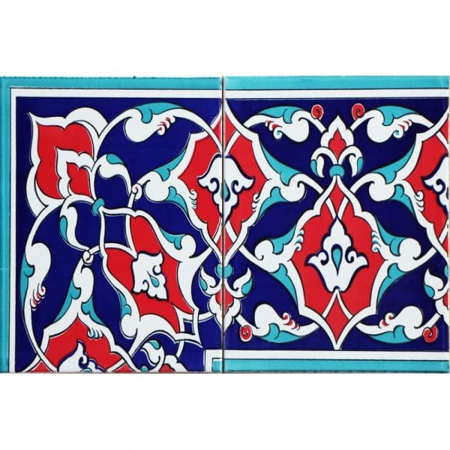 20x20 Çini Kenar Bordür – Desenli Renkli Bordür Çini – BDR20-005