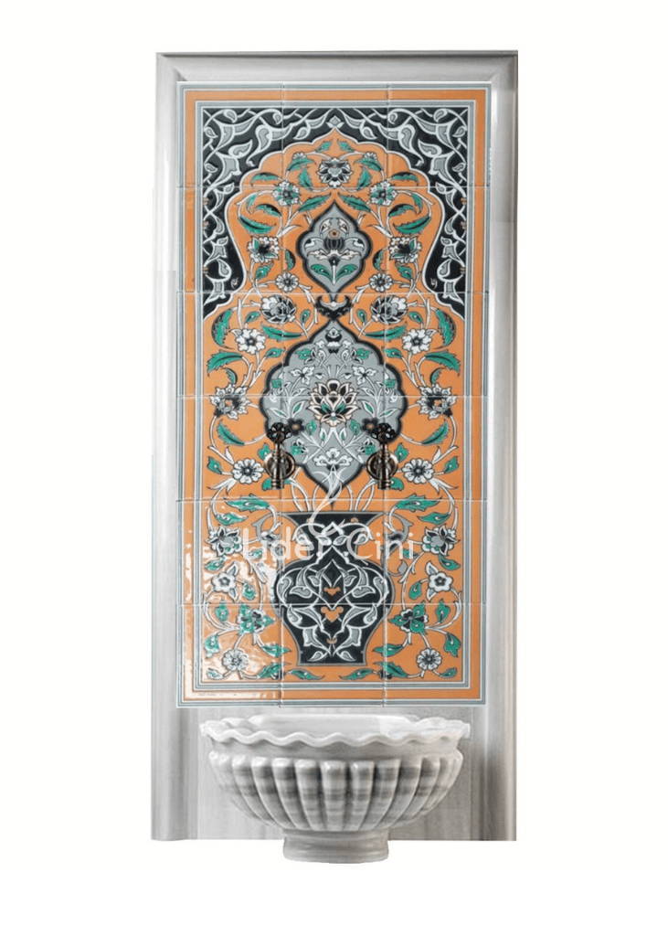Kurna Arkası Çini Pano- Hamam Porselen Çini Pano - KAP-107
