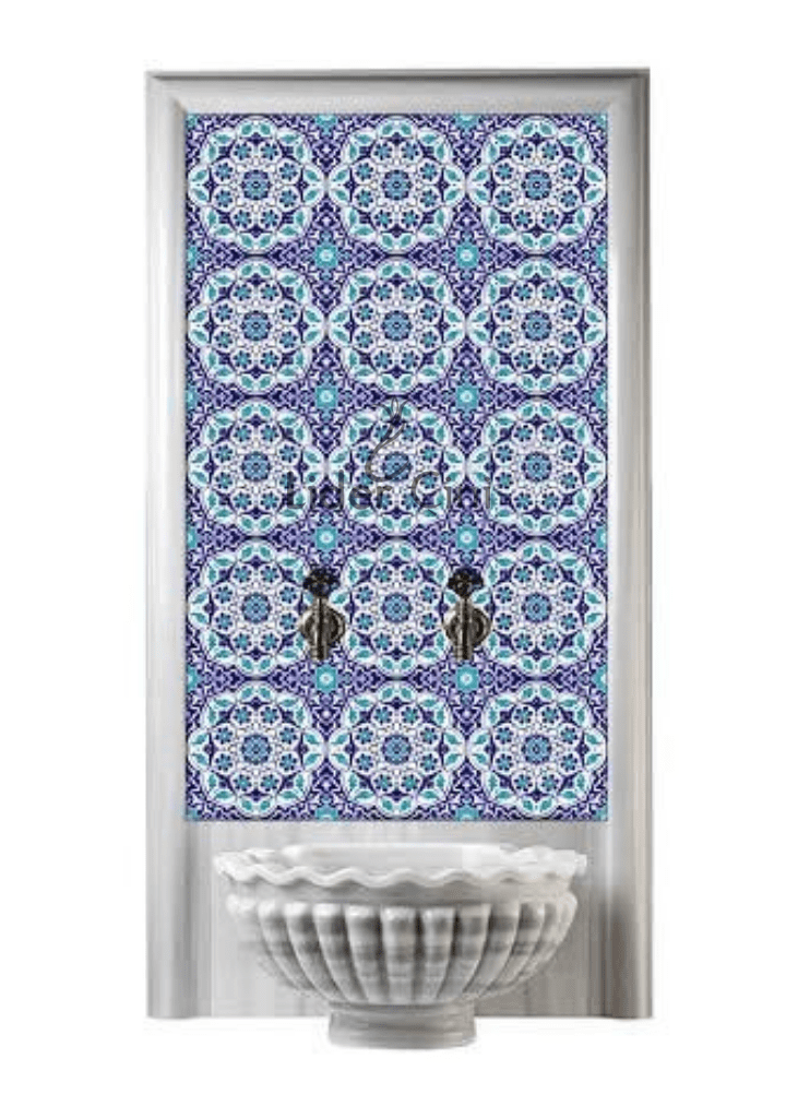 Kurna Arkası Çini Pano- Hamam Çini Pano Osmanlı Çini Desenli - KAP-123