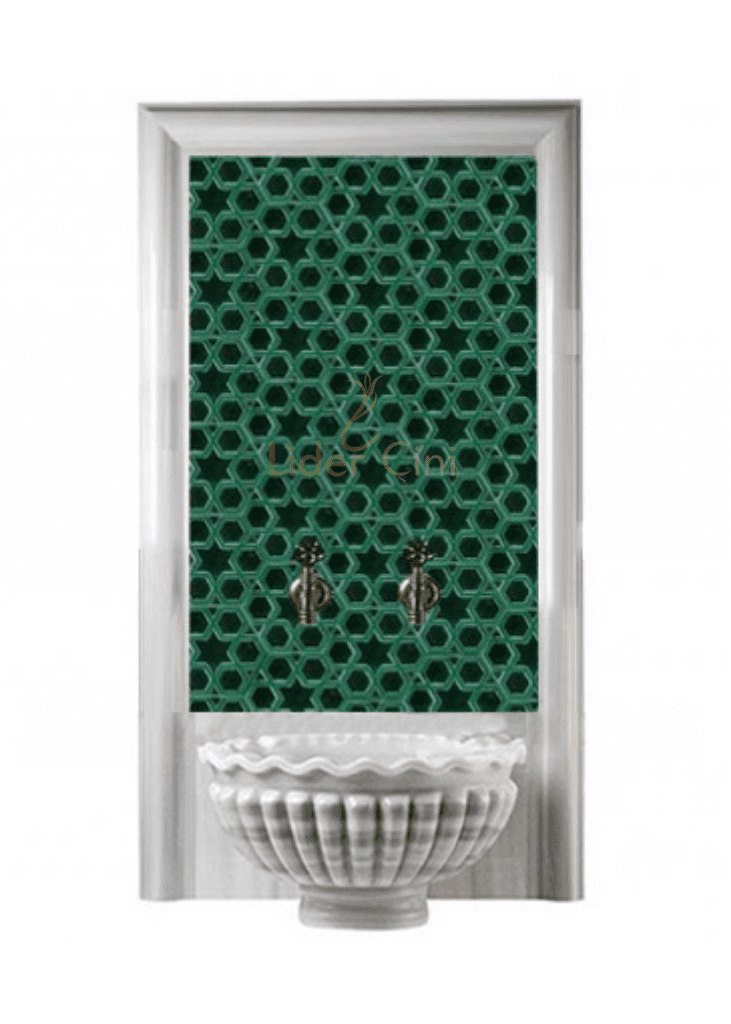 Kurna Arkası Çini Pano- Hamam Çini Altıgen Türkmen Yıldızı - KAP-017
