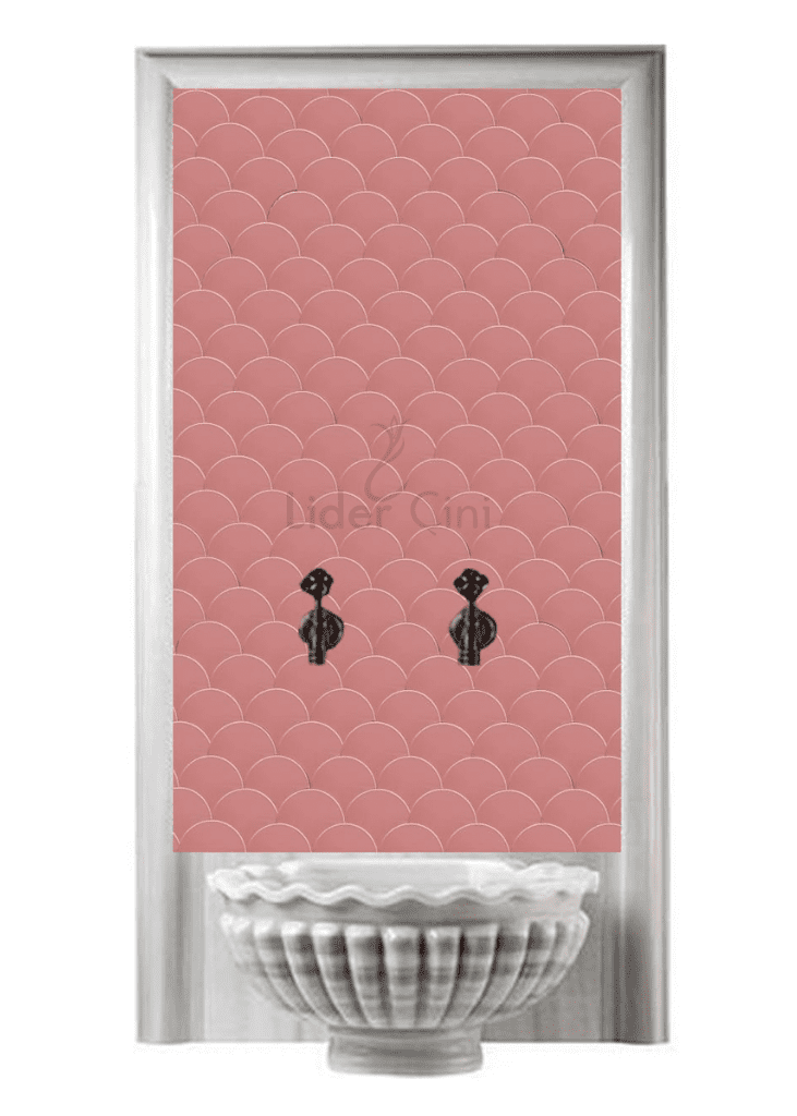 Kurna Arkası Çini Pano- Balık Pulu Acık Pembe Pano - KAP-020