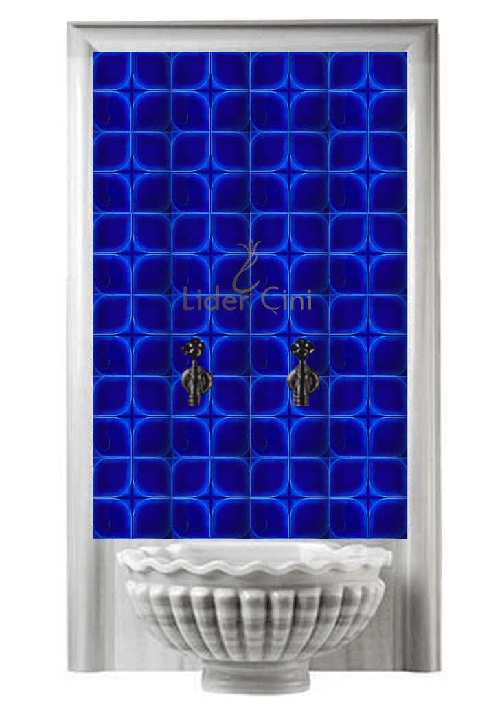 Kurna Arkası Çini Pano- Hamam Çini Seramik Lacivert - KAP-032