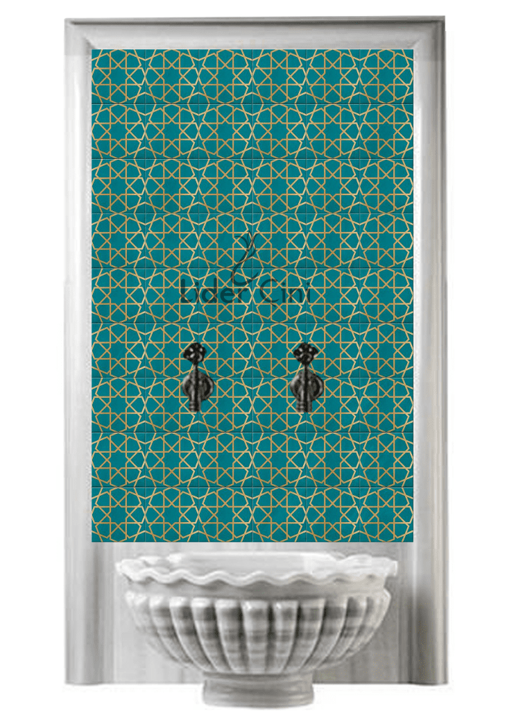 Kurna Arkası Çini Pano- Hamam Çini Türkmen Yıldızı - KAP-035