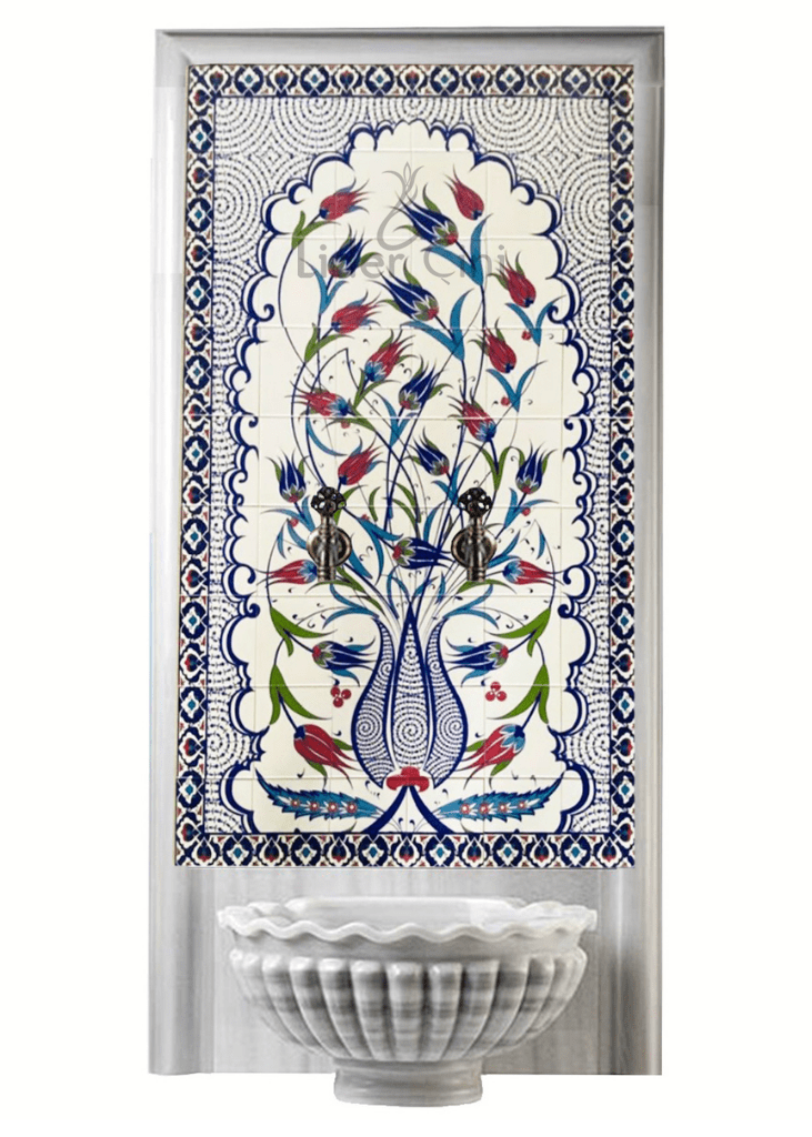 Kurna Arkası Çini Pano- Banyo Çini Dekorasyonu - KAP-052