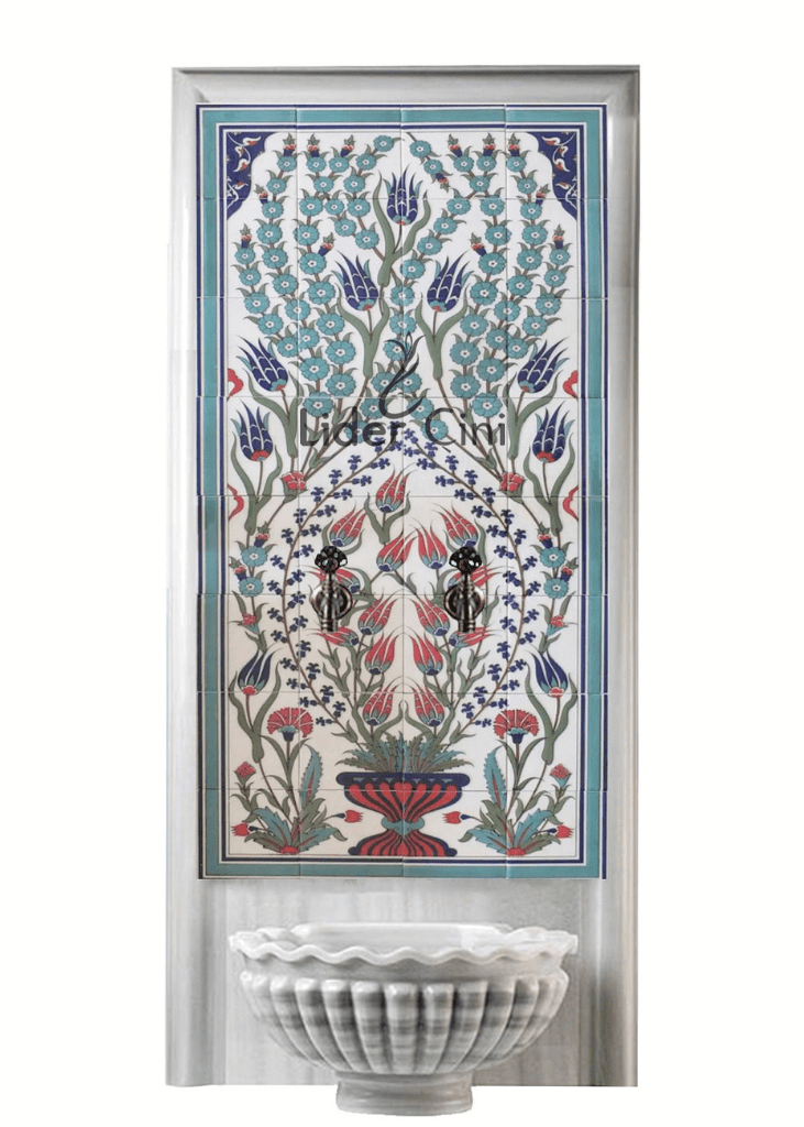 Kurna Arkası Çini Pano- Hamam Çini Pano Lalezar Sarmaşık - KAP-057