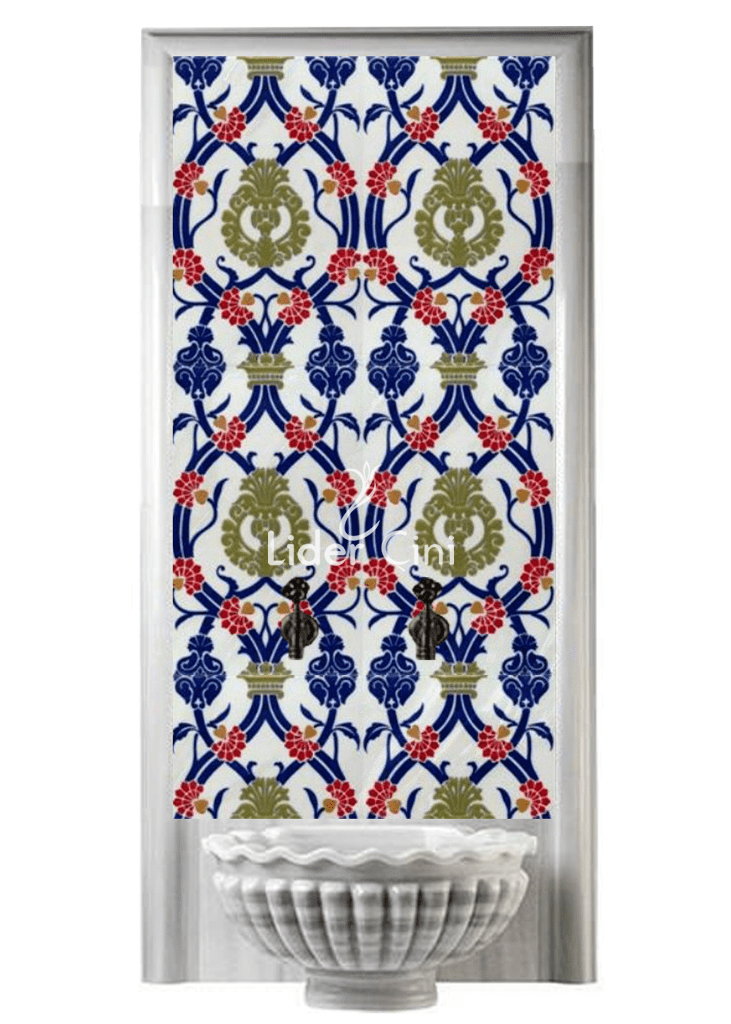 Kurna Arkası Çini Pano- Osmanlı Hamam Çini Modelleri - KAP-058