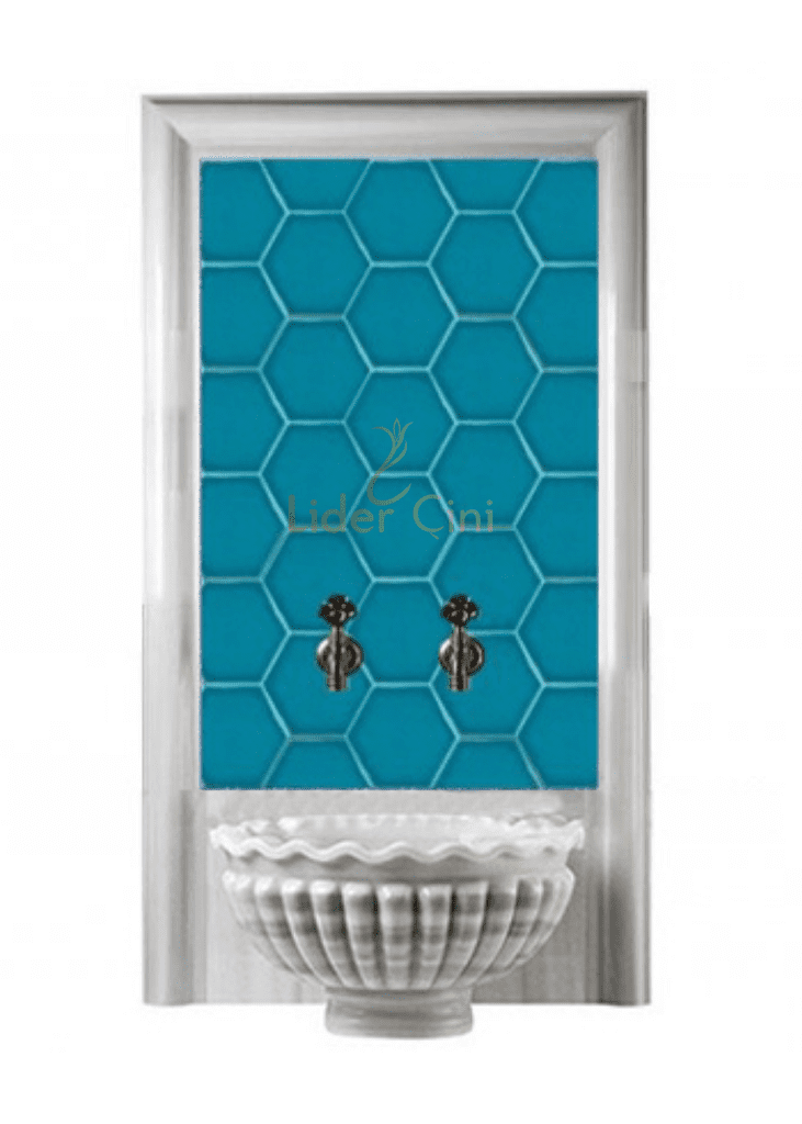 Kurna Arkası Çini Pano- Hamam Çini Altıgen Pano - KAP-072