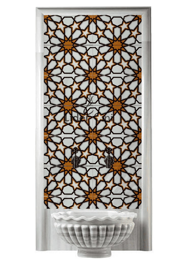 Kurna Arkası Çini Pano- Çini Banyo Modelleri - KAP-083