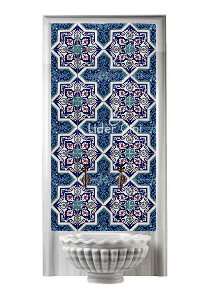 Kurna Arkası Çini Pano- Selçuklu Modeli Hamam Çini Pano - KAP-090