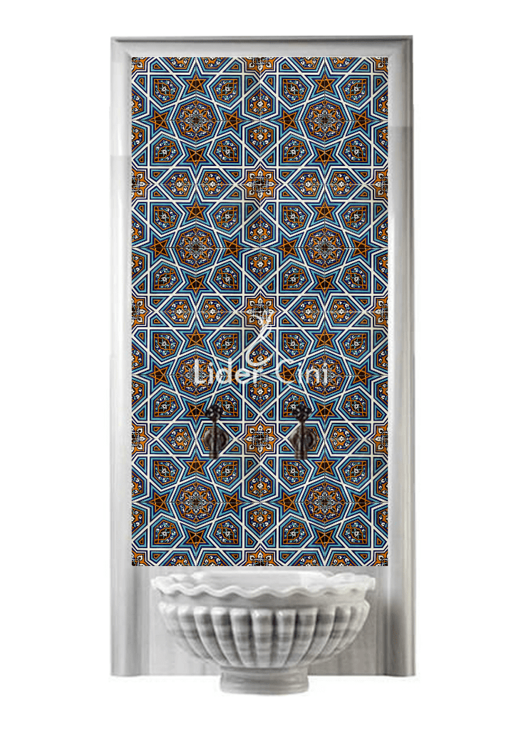 Kurna Arkası Çini Pano- Geometri Hamam Çini Pano Modelleri - KAP-091