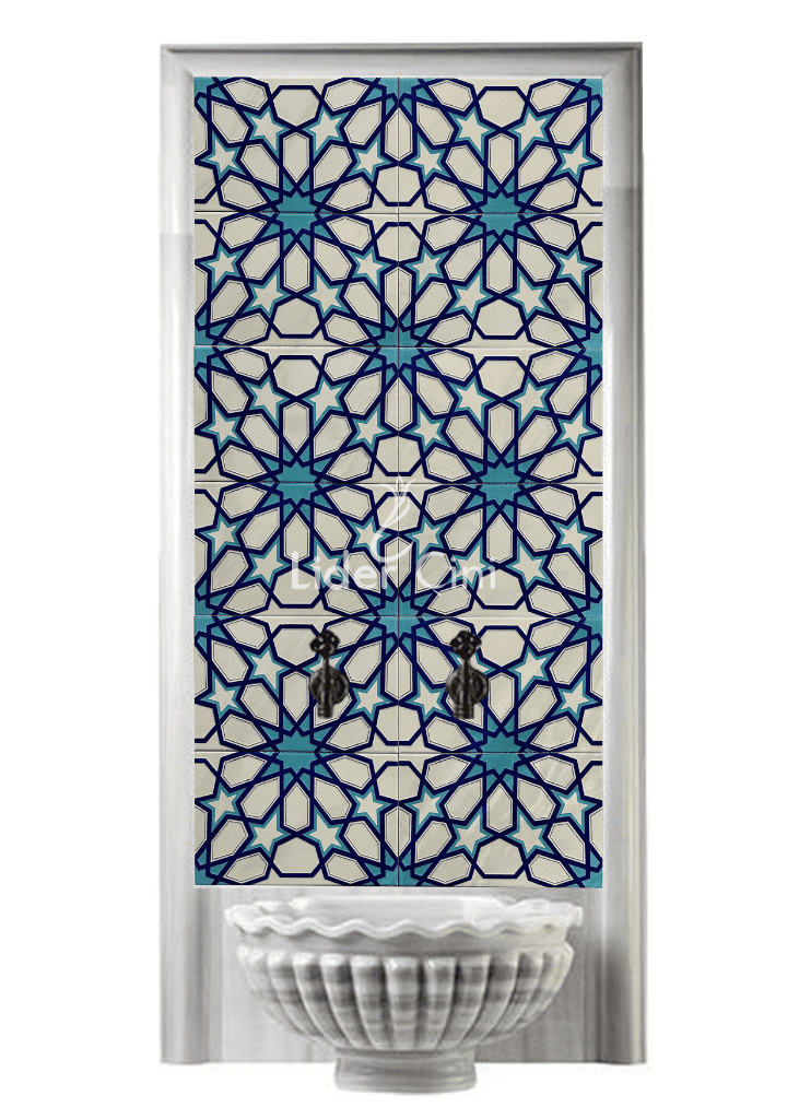 Kurna Arkası Çini Pano- Hamam Çini Seramik Pano - KAP-096