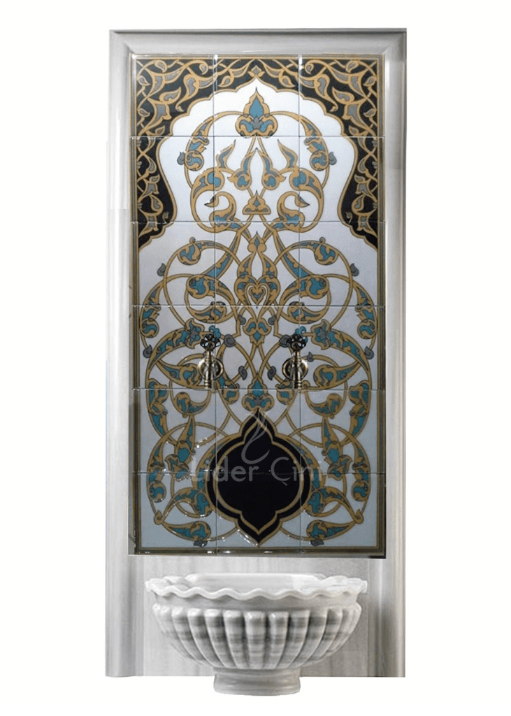 Kurna Arkası Çini Pano- Çini Porselen Hamam Modelleri - KAP-098