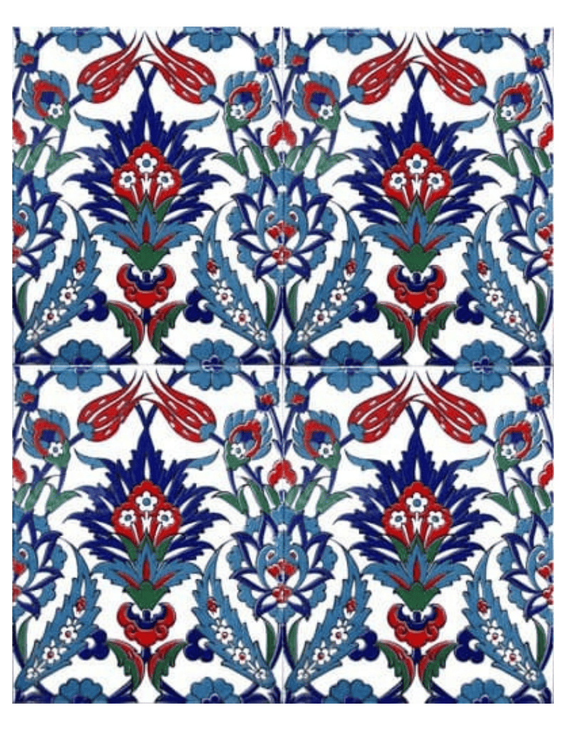 20x25 Çini Seramik Karo – Çiçek Desenli Çini Karo – CK25-004