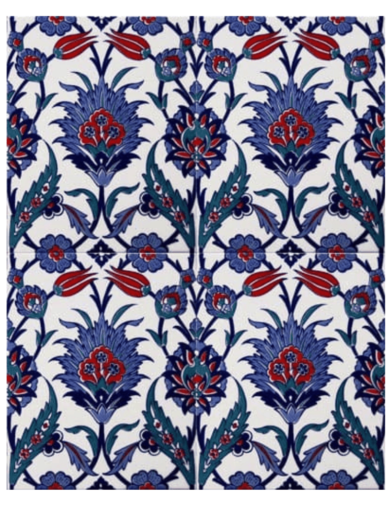 20x25 Çini Seramik Karo – Çiçek Motifli Çini Karo – CK25-005