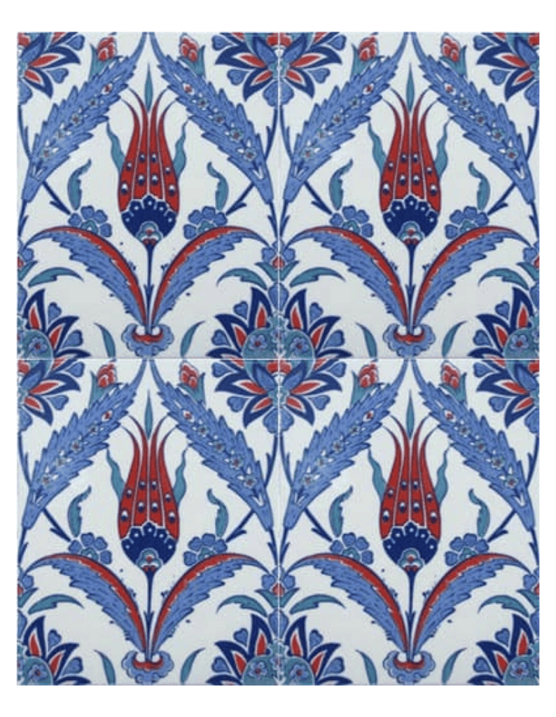 20x25 Çini Seramik Karo – Lale Desenli Karo – CK25-008