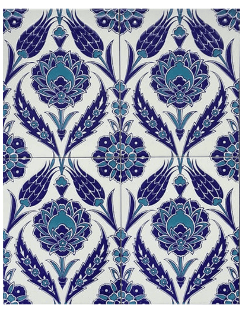 20x25 Çini Seramik Karo – İznik Mavi Desenli Karo – CK25-009