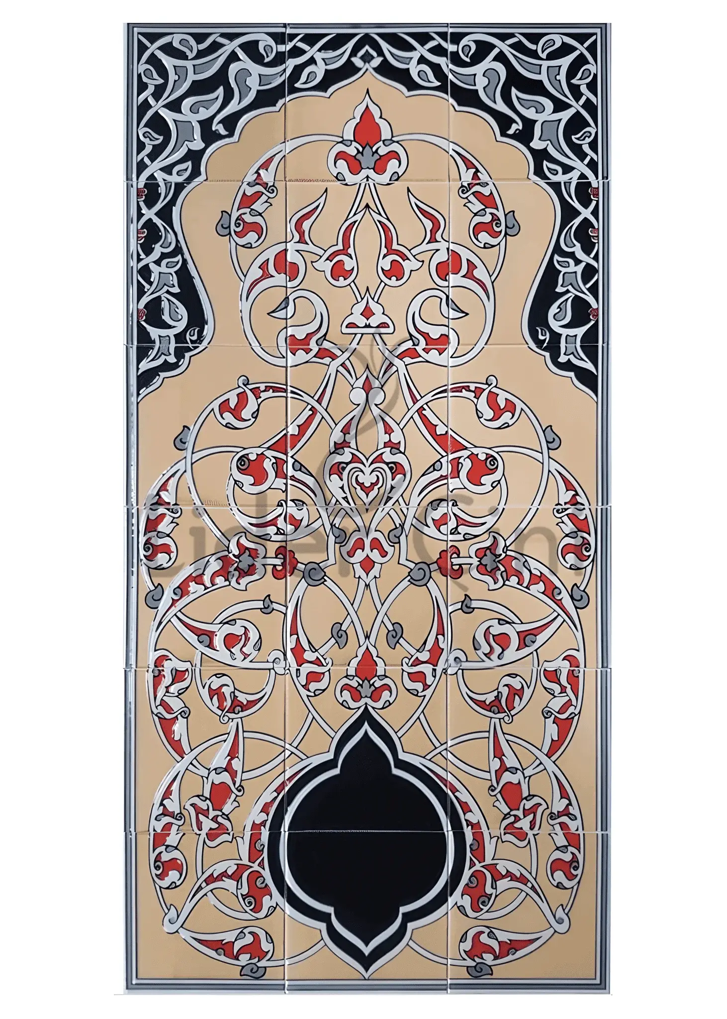 İznik Çini Panoları-Sarı Siyah Çini Pano-IZP-012