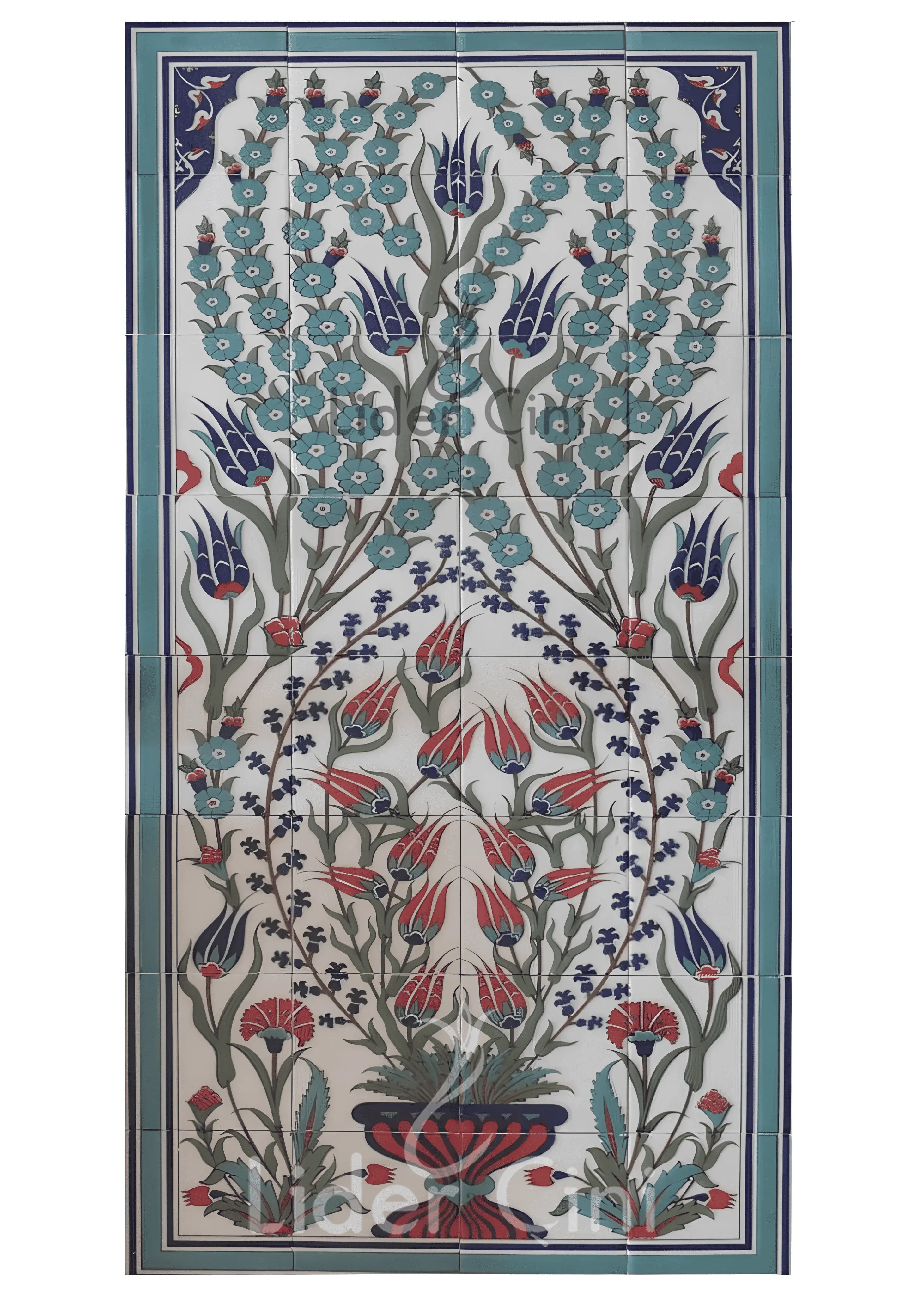 İznik Çini Panoları-Sarmaşık Çini Tablo-IZP-035