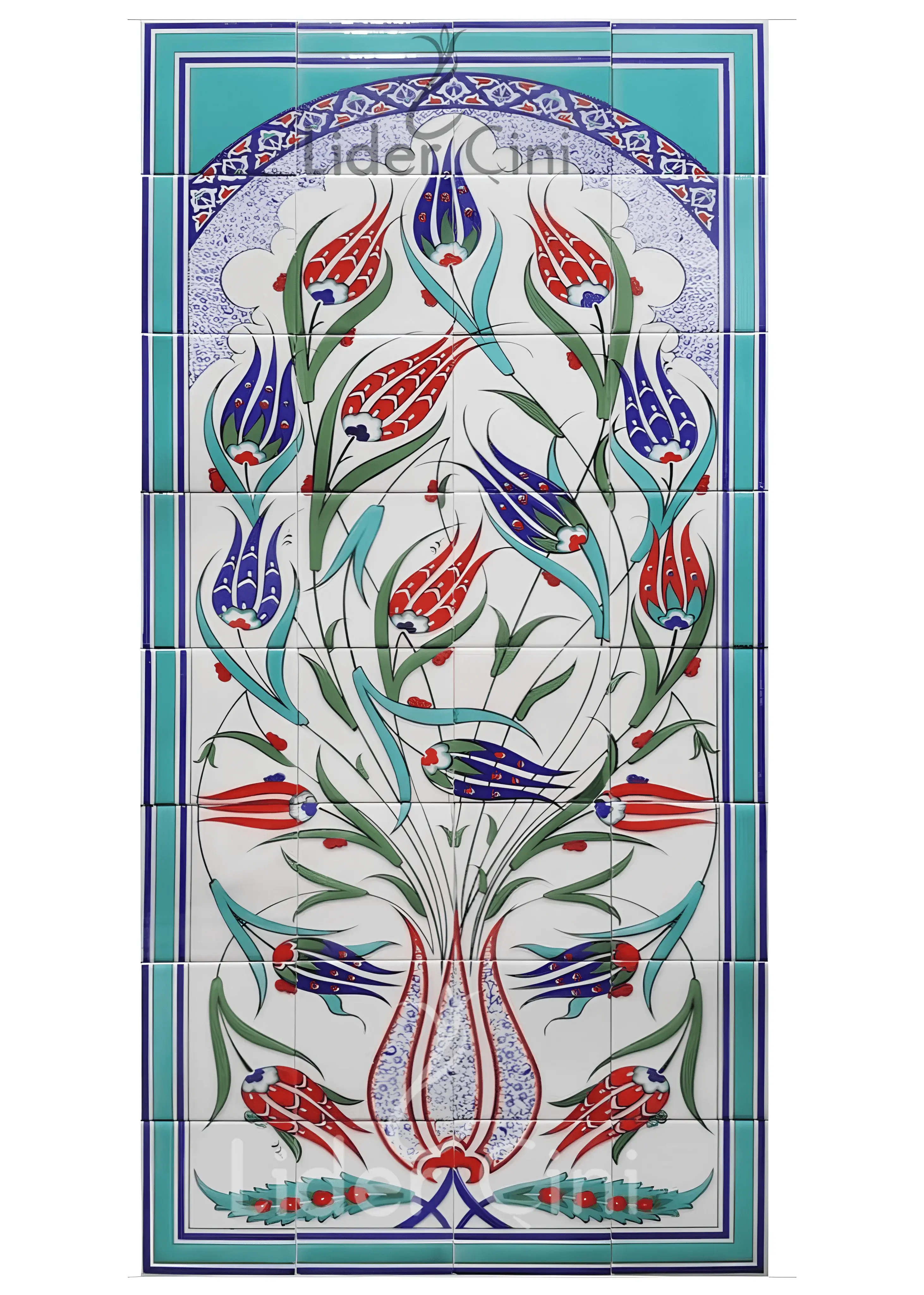 İznik Çini Panoları-Lale Çini Desenli Tablo-IZP-036
