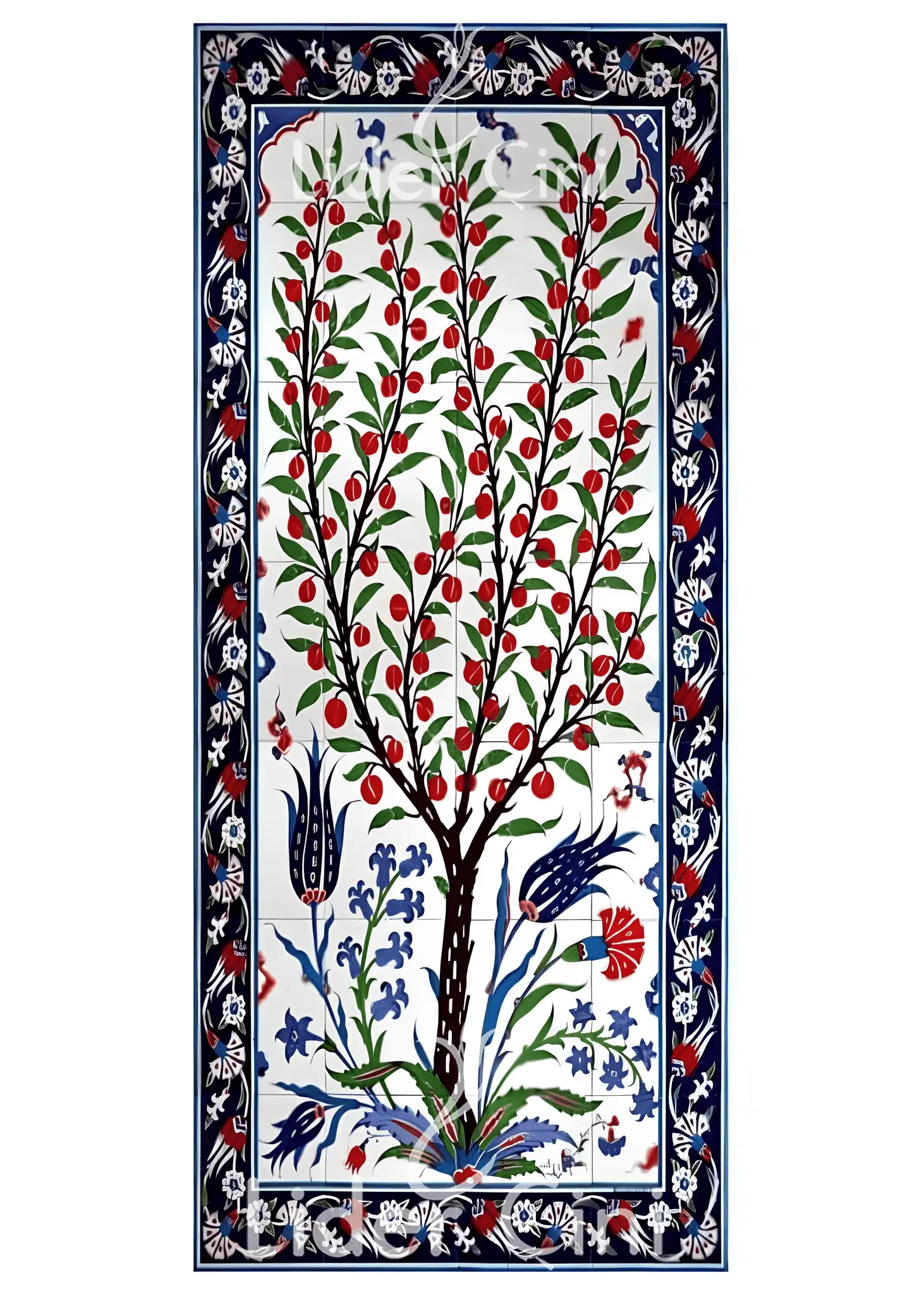 İznik Çini Panoları-Kütahya Çini Desenli Çini Pano-IZP-040