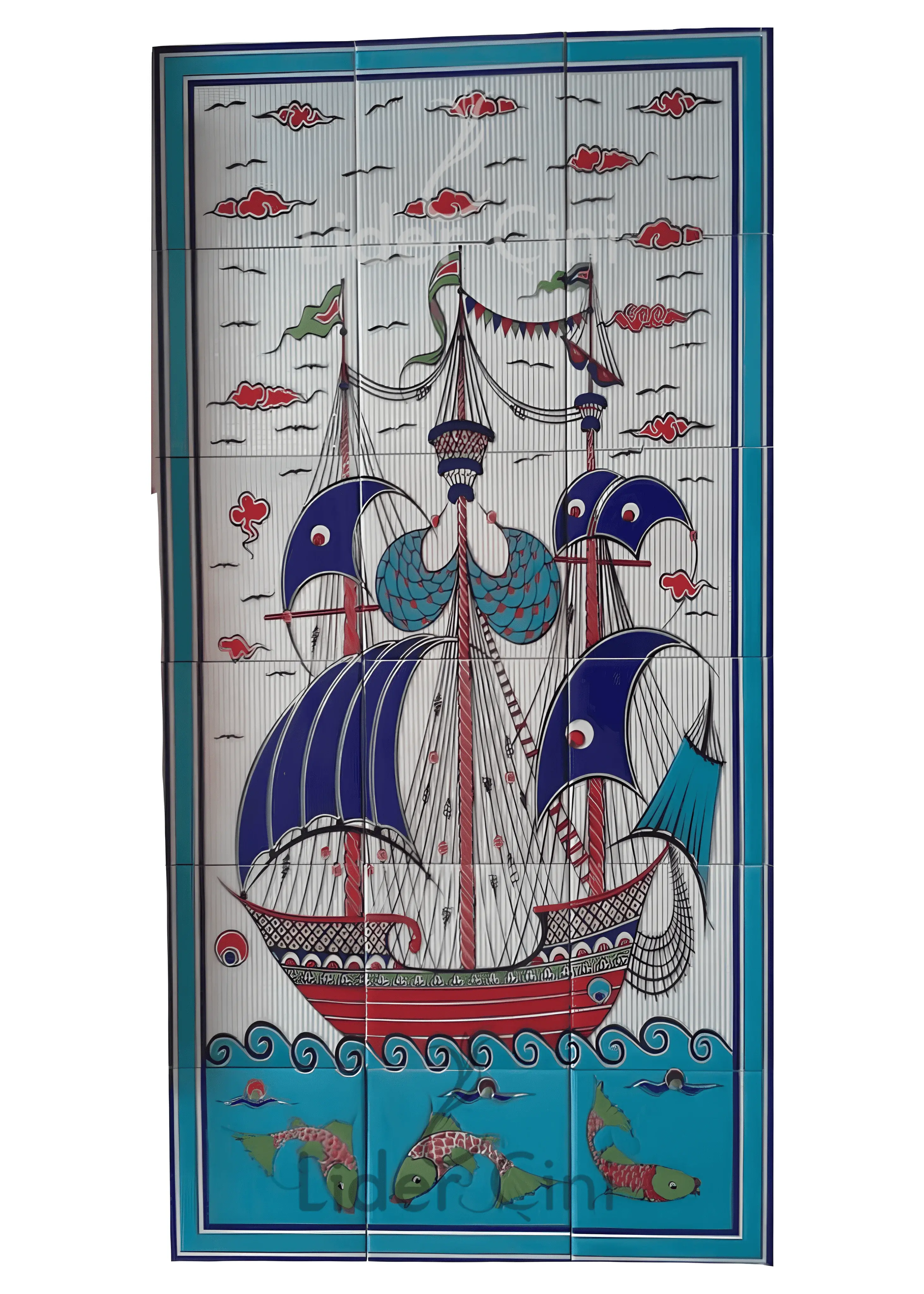 İznik Çini Panoları-Kaptanı Derya Çini Pano-IZP-009