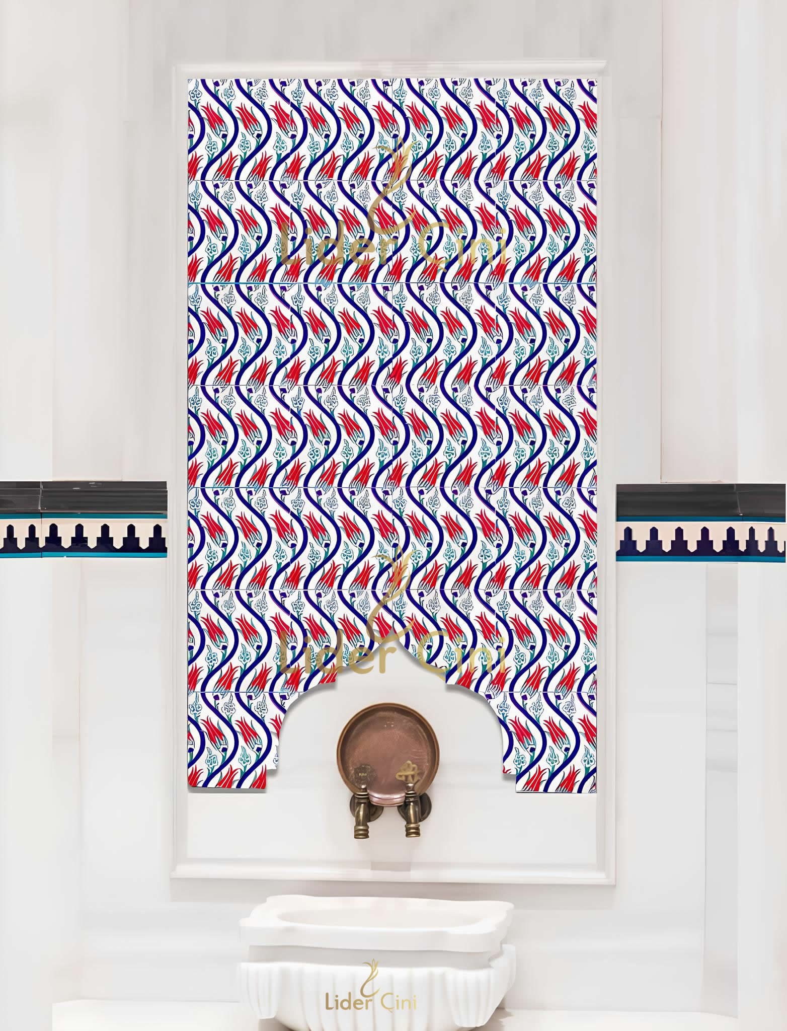 Türk Hamam Çini Panoları-Lale Çini Pano-THP-001