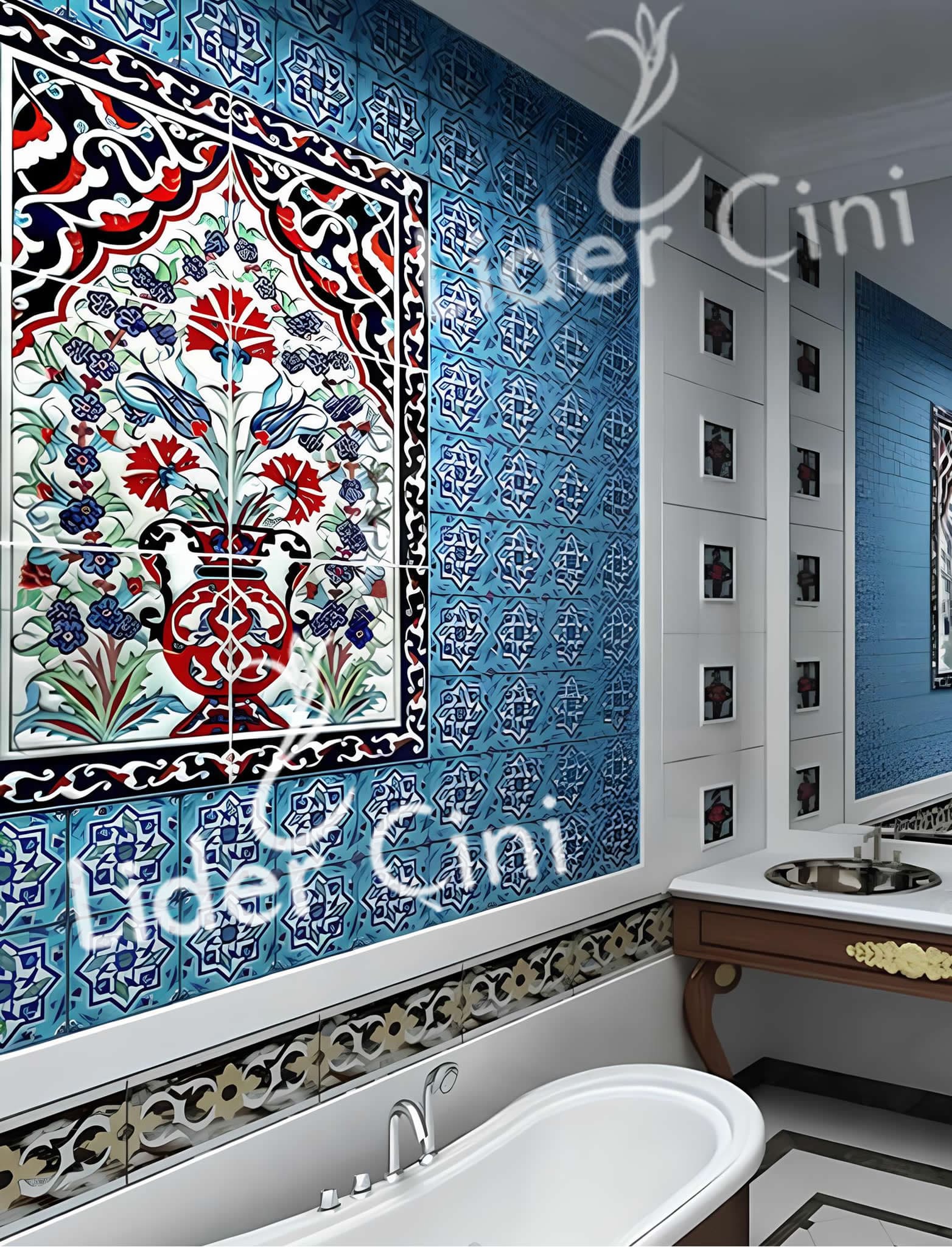 Türk Hamam Çini Panoları-Hamam Proje Pano-THP-015