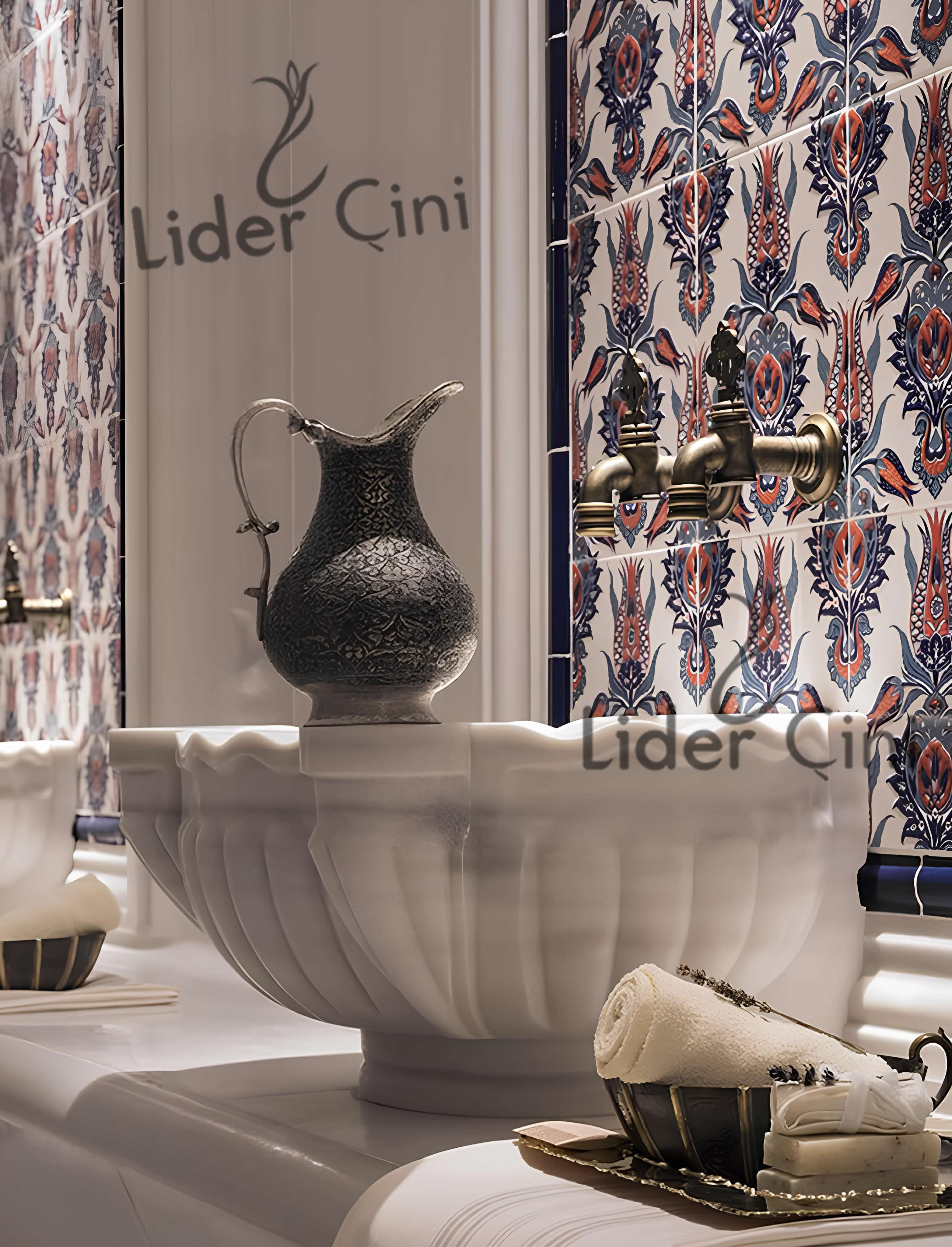 Türk Hamam Çini Panoları-İznik Çini Hamam Pano-THP-020