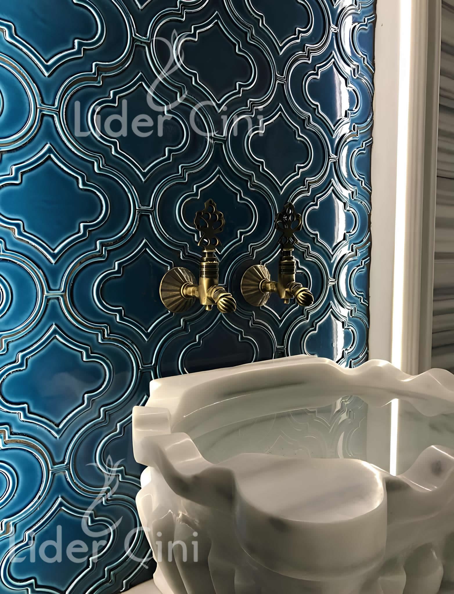 Türk Hamam Çini Panoları-Duş İçi Seramik Çini Pano-THP-025