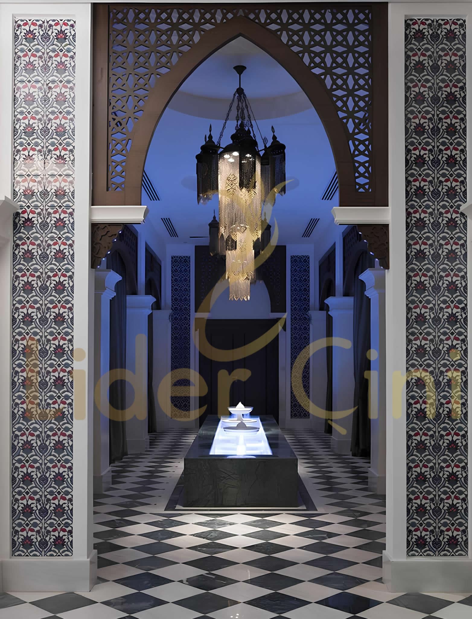 Türk Hamam Çini Panoları-Mimari Hamam Projeleri-THP-028