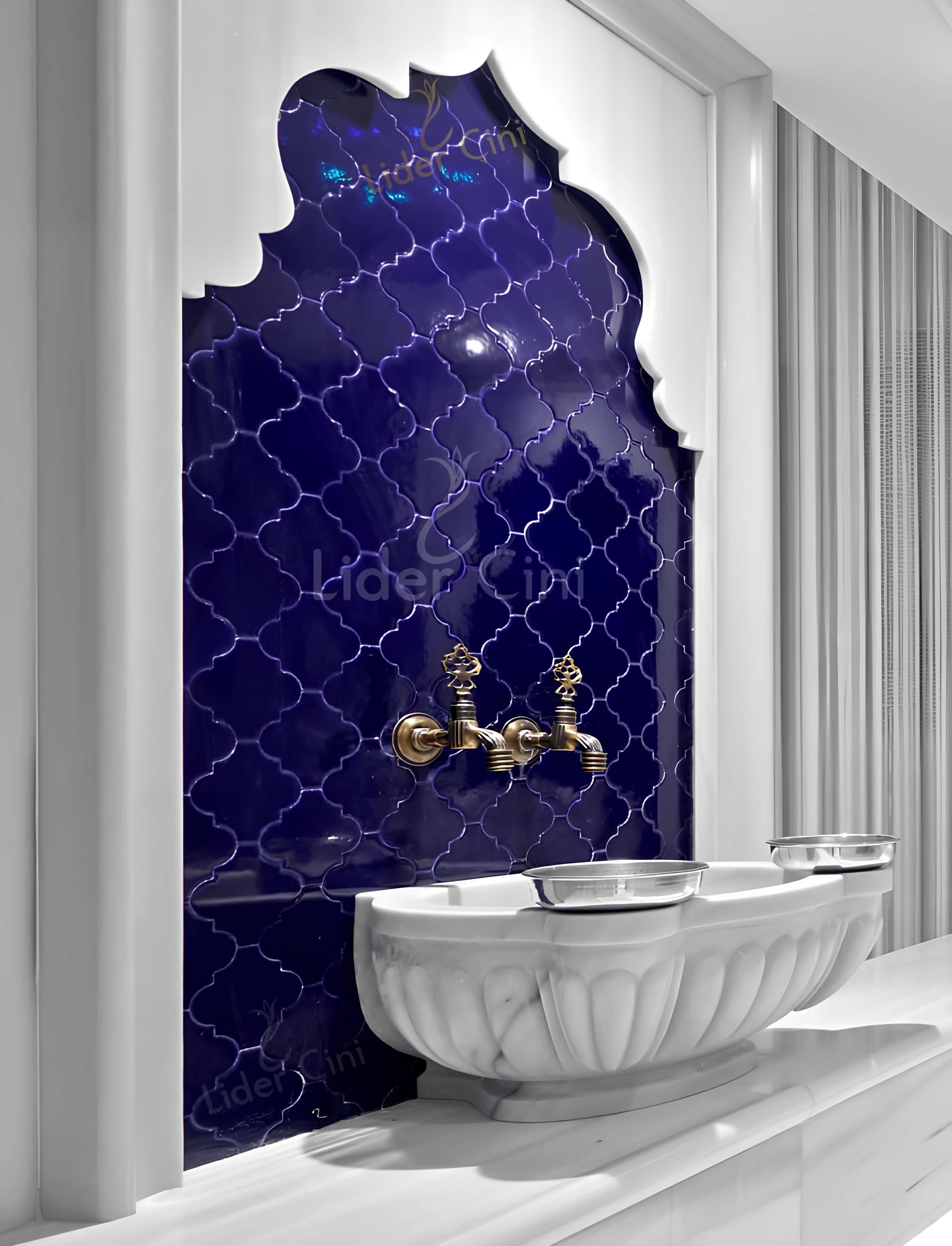 Türk Hamam Çini Panoları-İznik Hamam Çinileri-THP-035