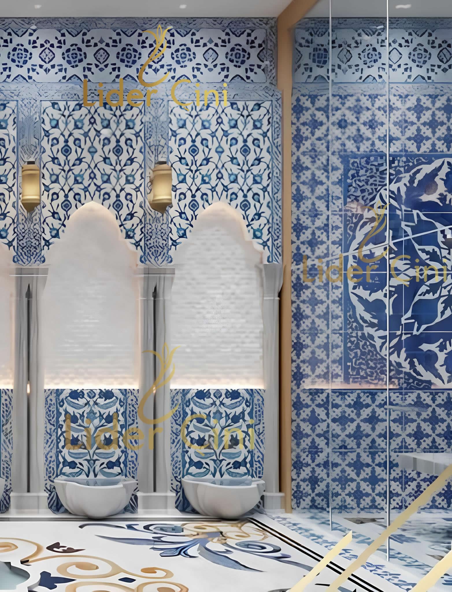 Türk Hamam Çini Panoları-Hamam Proje Tasarım-THP-040