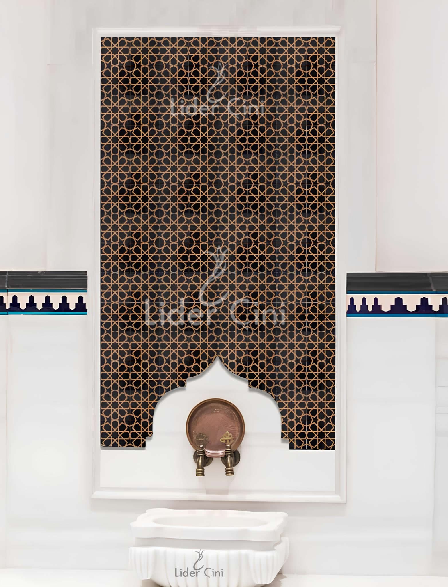 Türk Hamam Çini Panoları-Geometri Hamam Çini-THP-052