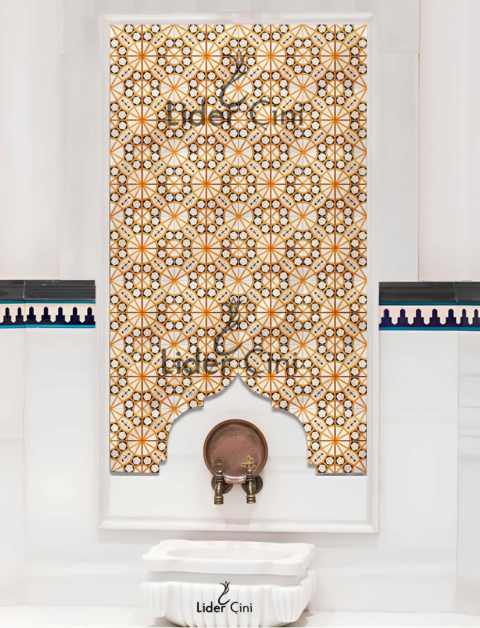 Türk Hamam Çini Panoları-İznik El Yapımı Çini Pano-THP-061