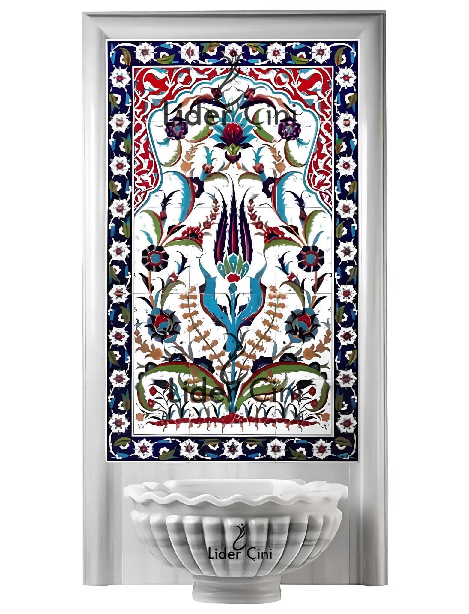 Türk Hamam Çini Panoları-Kütahya Çini Pano Tasarım-THP-069