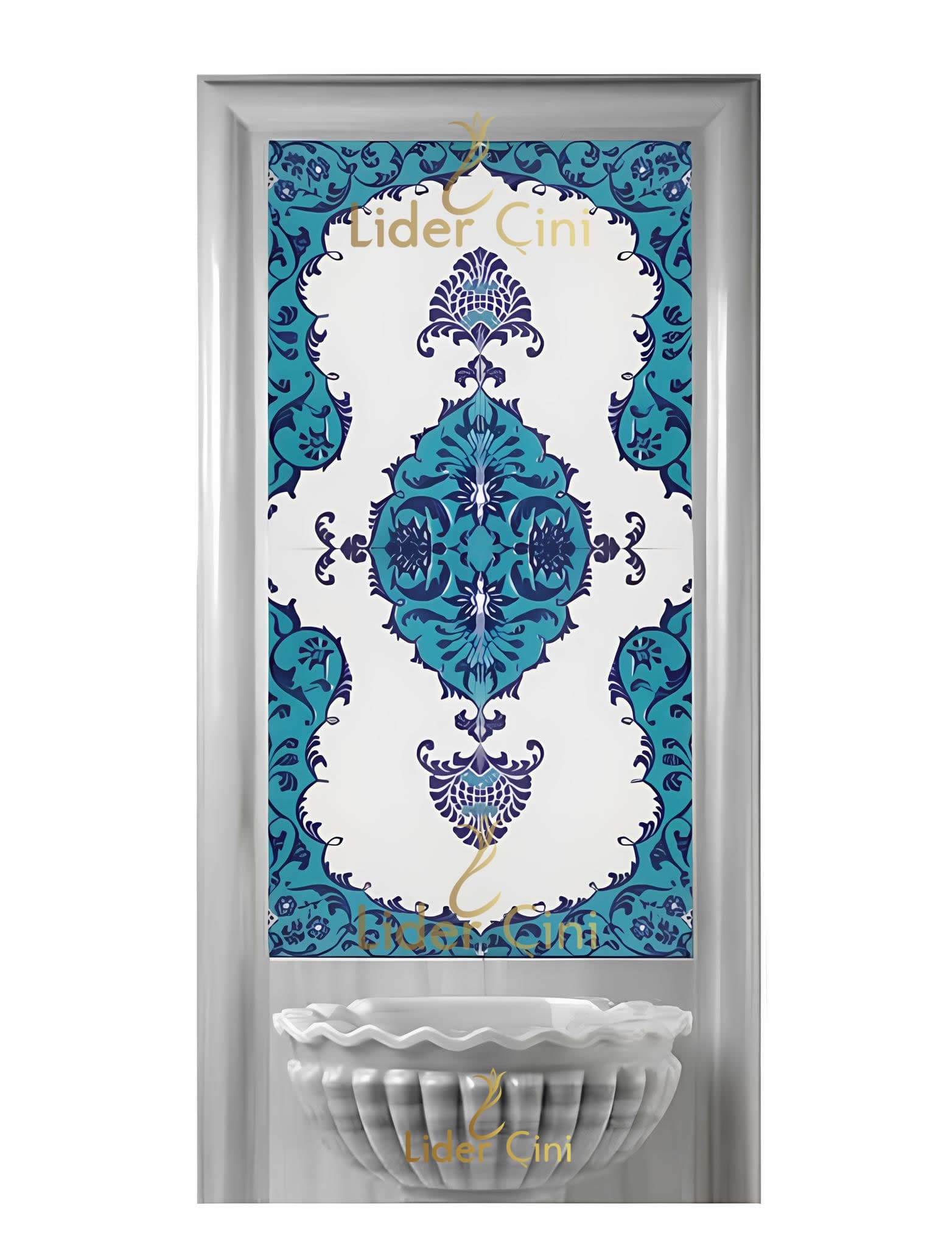 Türk Hamam Çini Panoları-İznik Çini Tasarımları-THP-074
