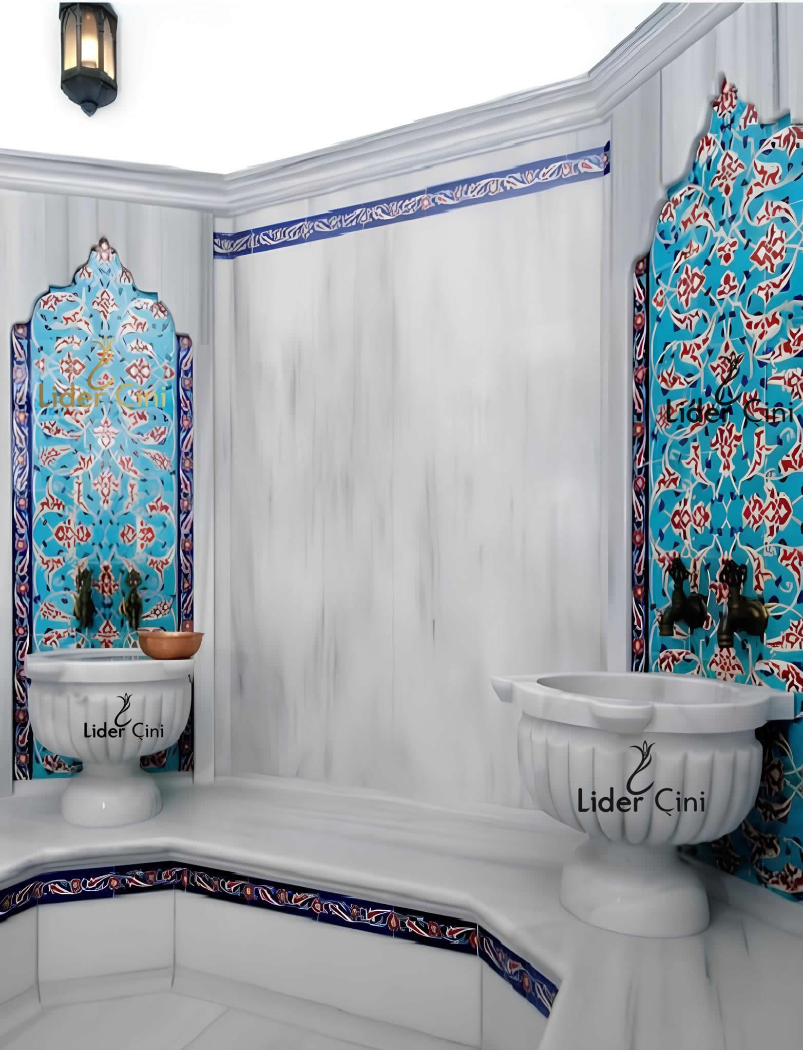 Türk Hamam Çini Panoları-Osmanlı Hamam Çini Modeli-THP-089