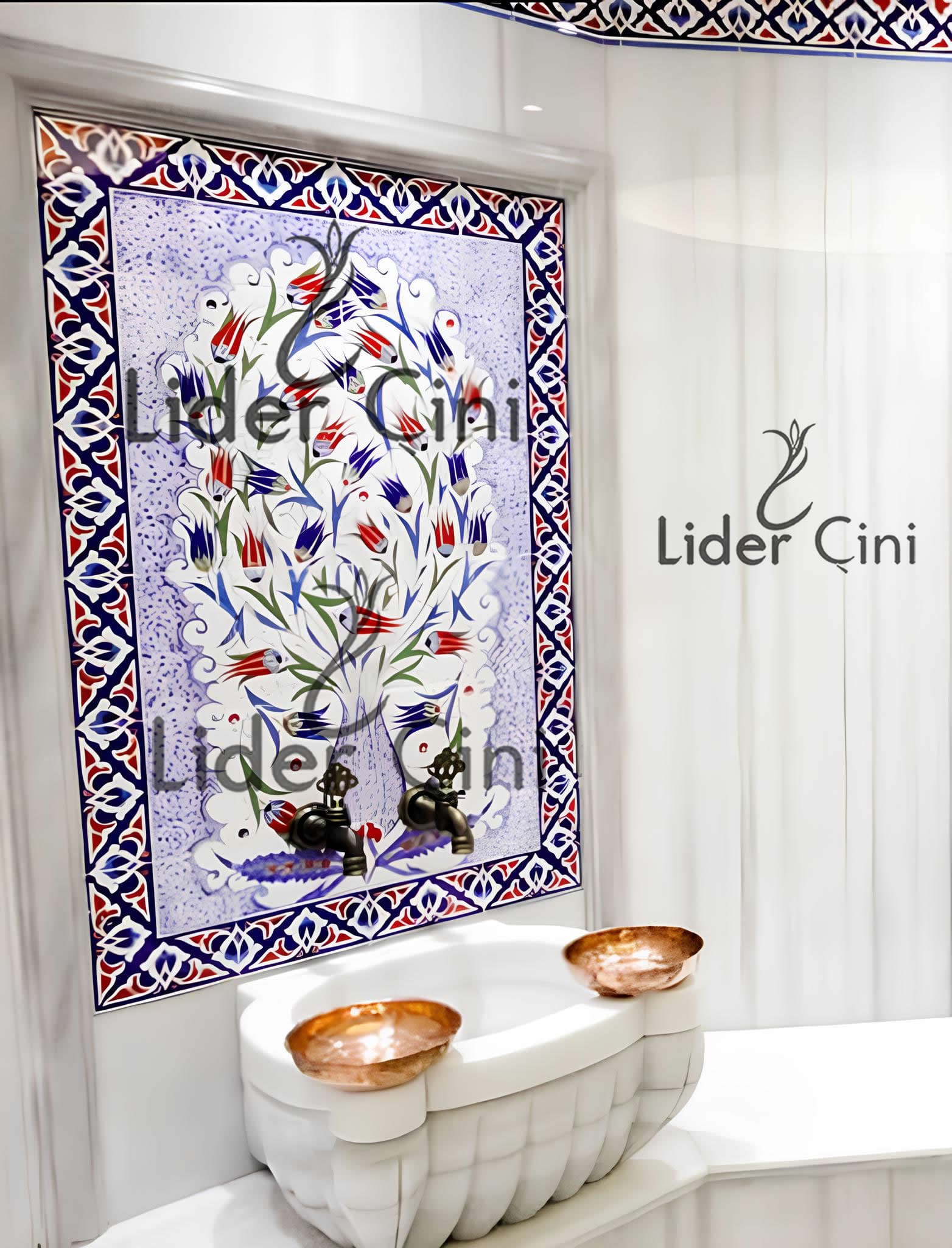 Türk Hamam Çini Panoları-İznik Hamam Çini Pano-THP-093