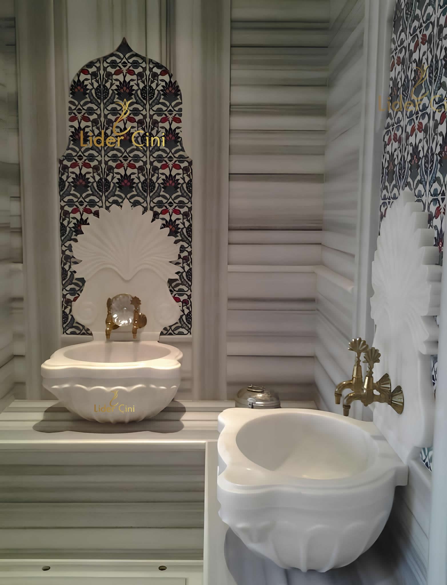 Türk Hamam Çini Panoları-Lale Desenli Hamam Çinisi-THP-094