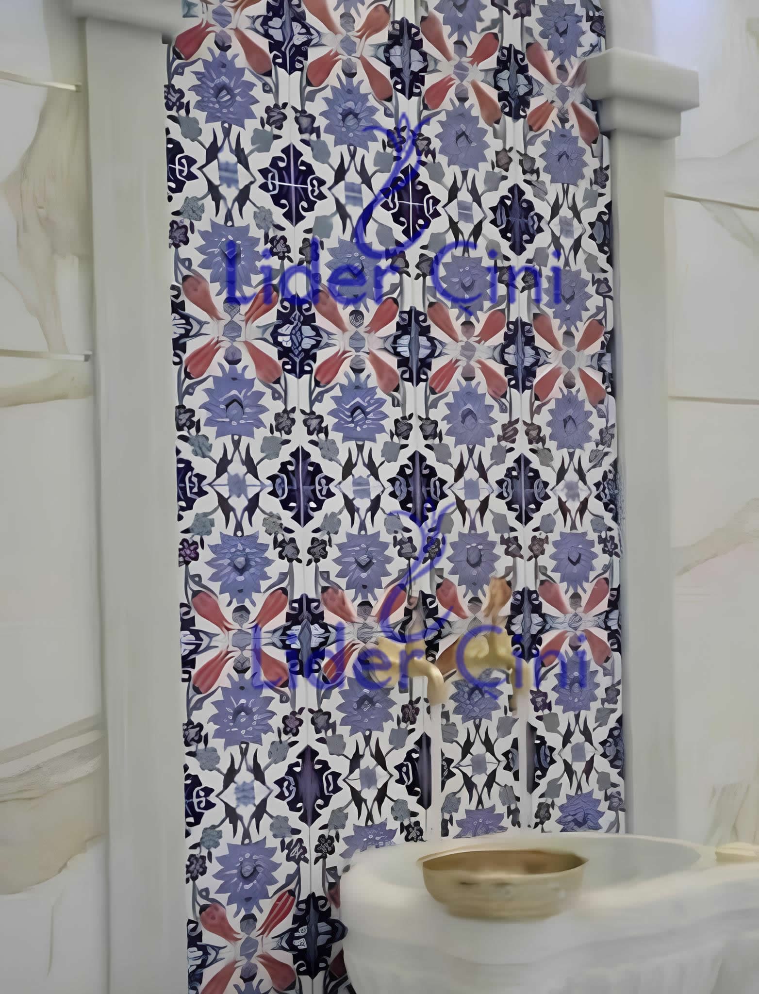 Türk Hamam Çini Panoları-Kişiye Özel Hamam Çini Tasarımı-THP-095
