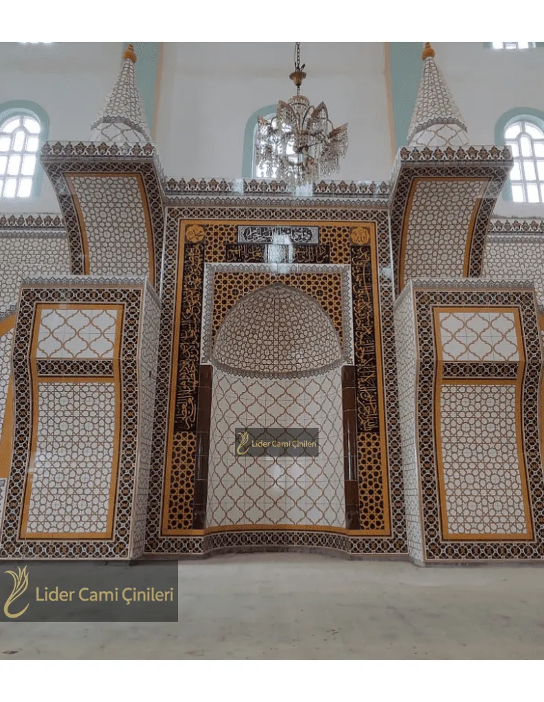 Mihrap Minber Kürsü Modeli – Ahşap Renkli Cami Çinileri – MMK-032